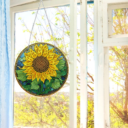 Suncatcher Double Sided Diamond Painting Hanging Decor (Sunflower #7)