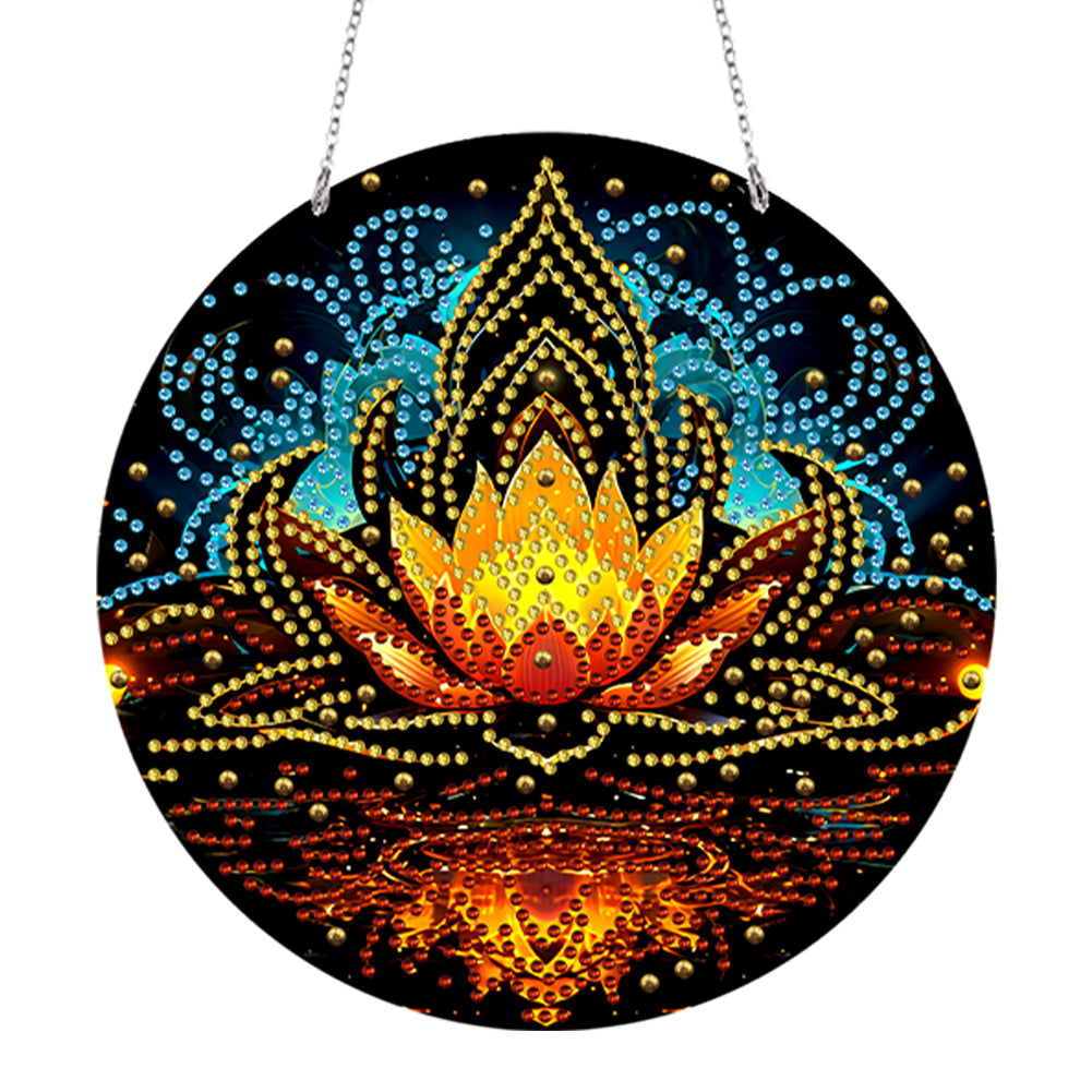 Suncatcher Double Sided Diamond Painting Hanging Decor (Lotus Power)