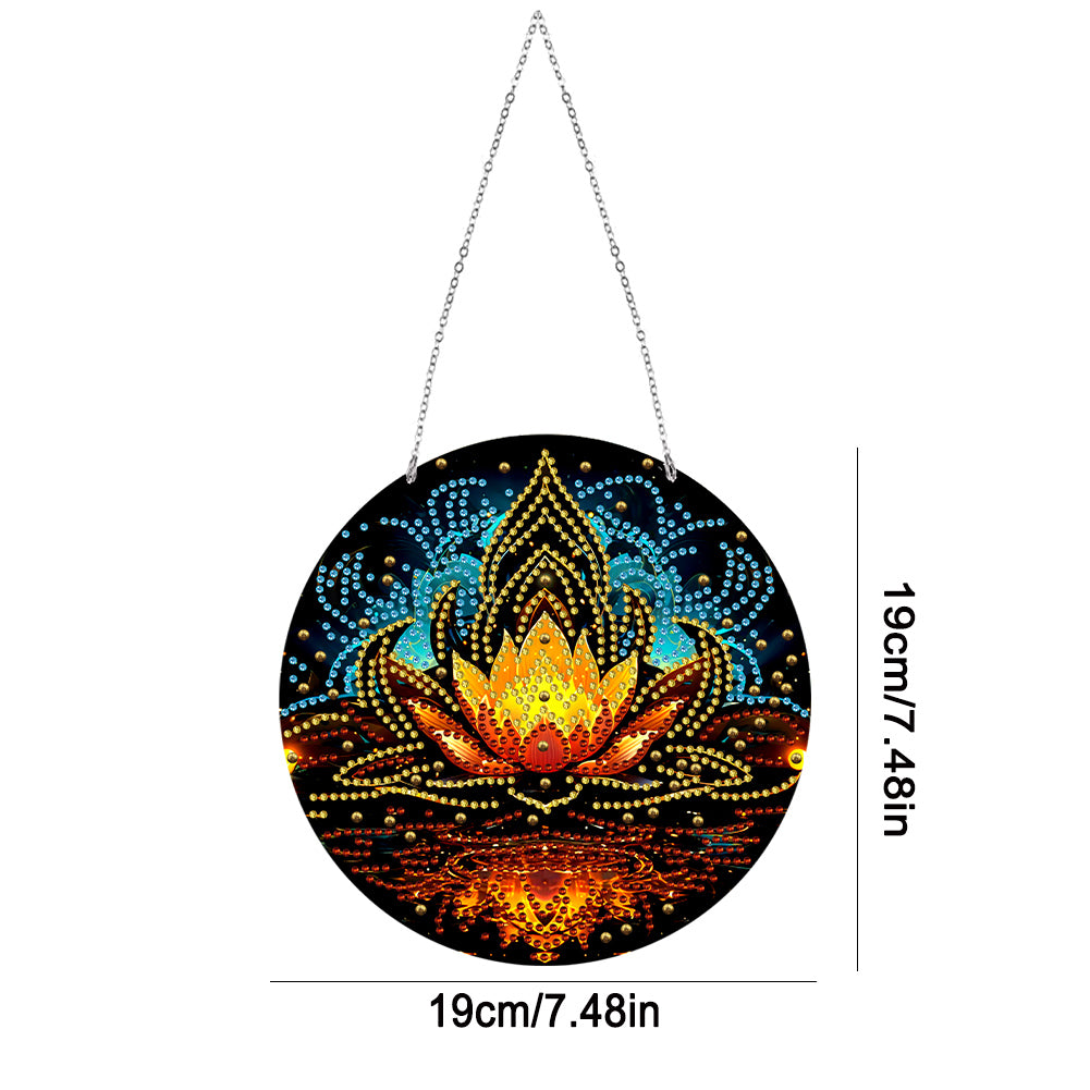 Suncatcher Double Sided Diamond Painting Hanging Decor (Lotus Power)