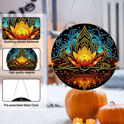 Suncatcher Double Sided Diamond Painting Hanging Decor (Lotus Power)