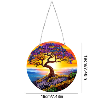 Suncatcher Double Sided Diamond Painting Hanging Decor (The Cliff Tree of Life)