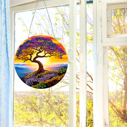 Suncatcher Double Sided Diamond Painting Hanging Decor (The Cliff Tree of Life)