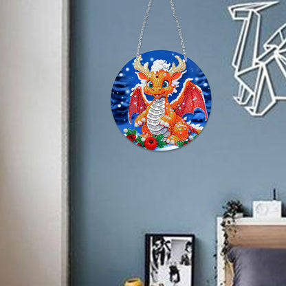 Suncatcher Double Sided Diamond Painting Hanging Decor (Christmas Dragon)