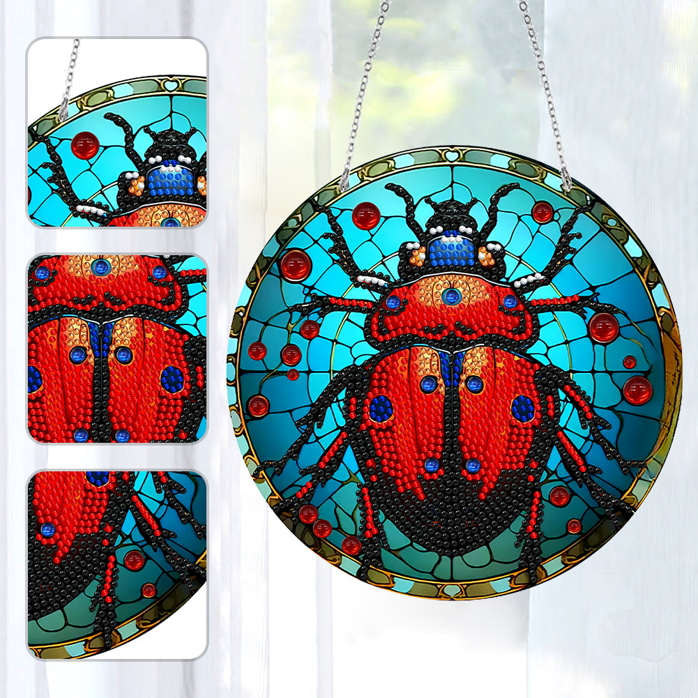 Suncatcher Double Sided Diamond Painting Hanging Decor (Beetle)