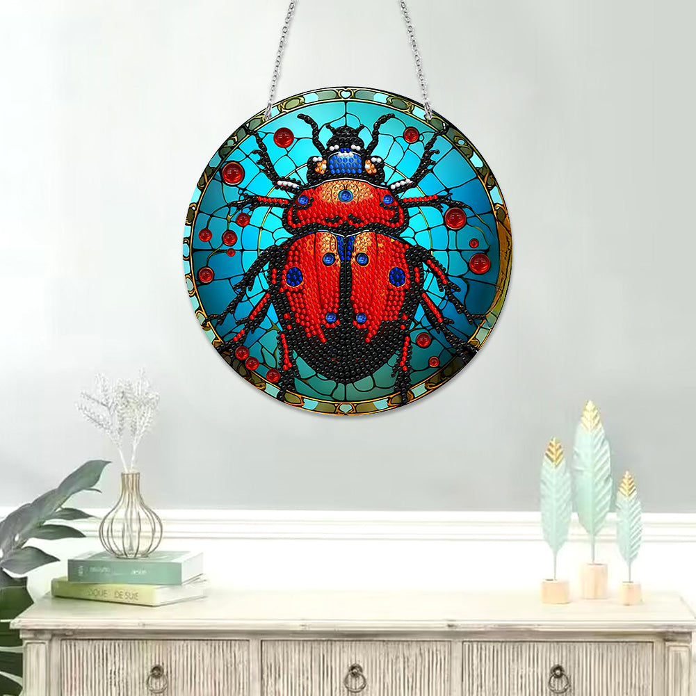 Suncatcher Double Sided Diamond Painting Hanging Decor (Beetle)