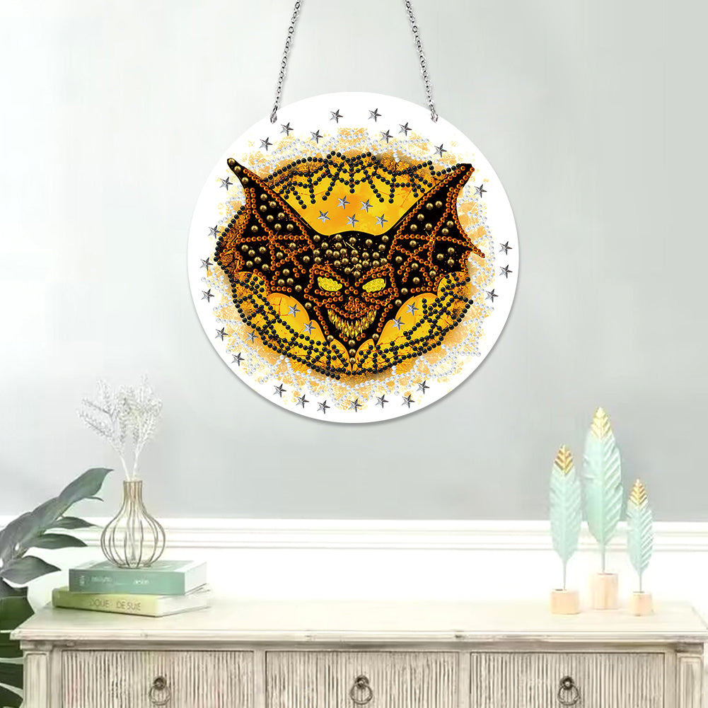 Suncatcher Double Sided Diamond Painting Hanging Decor (Evil Bat)