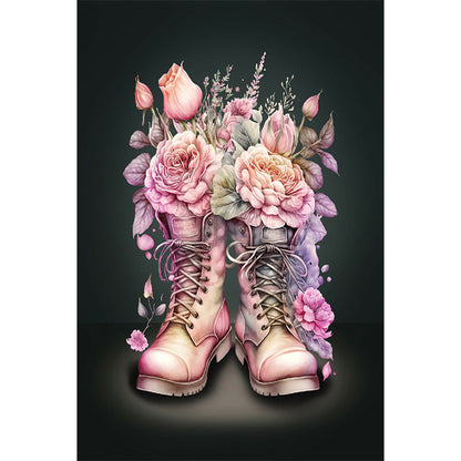 Pink Army Boots - Full Square Drill Diamond Painting 20*30CM