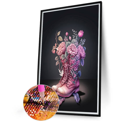 Pink Army Boots - Full Square Drill Diamond Painting 20*30CM