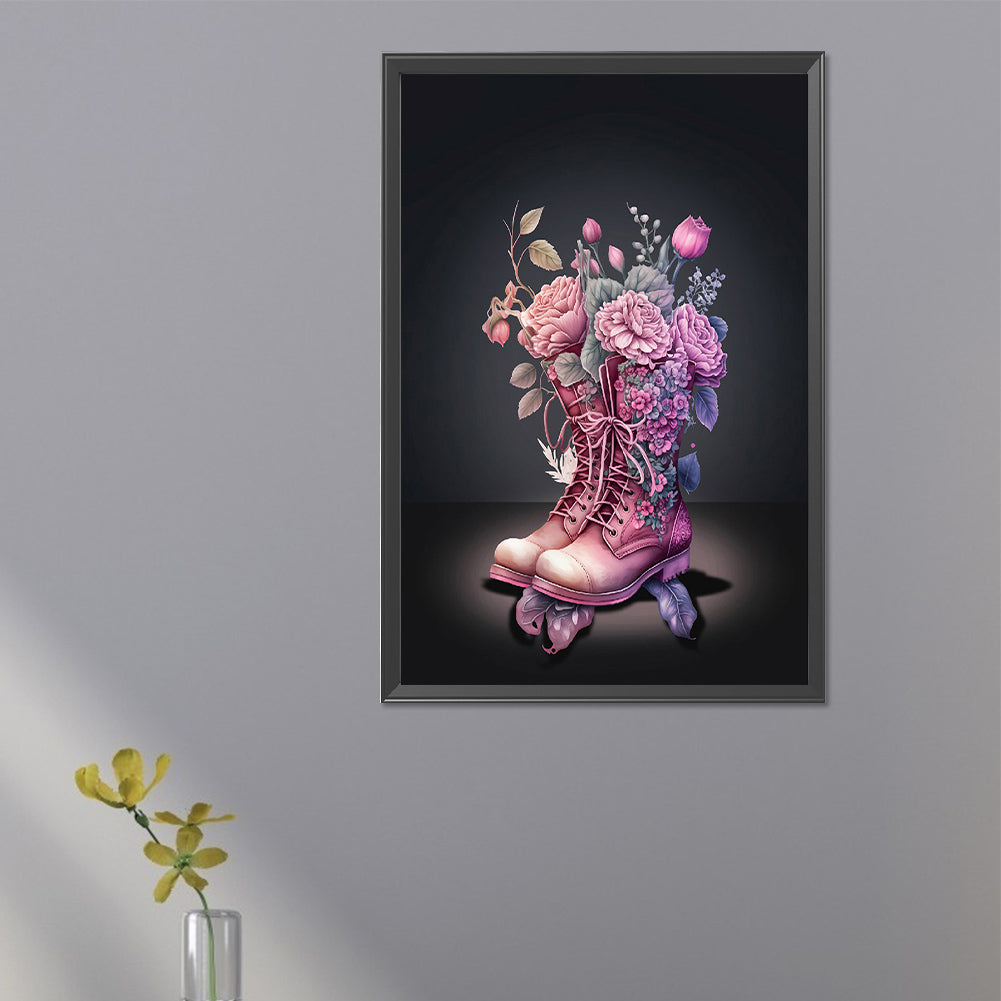 Pink Army Boots - Full Square Drill Diamond Painting 20*30CM