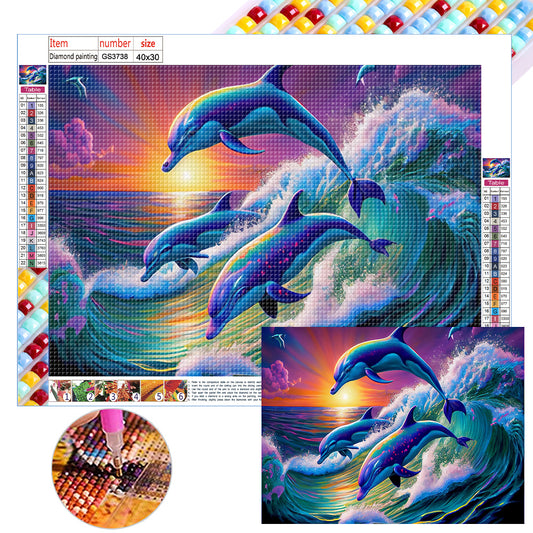 Dolphin - Full Square Drill Diamond Painting 40*30CM