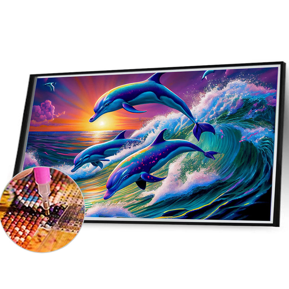 Dolphin - Full Square Drill Diamond Painting 40*30CM