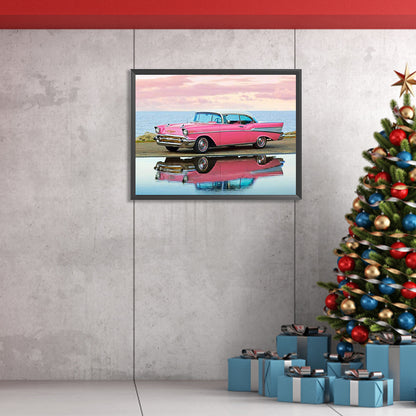 Pink Sports Car - Full Square Drill Diamond Painting 40*30CM