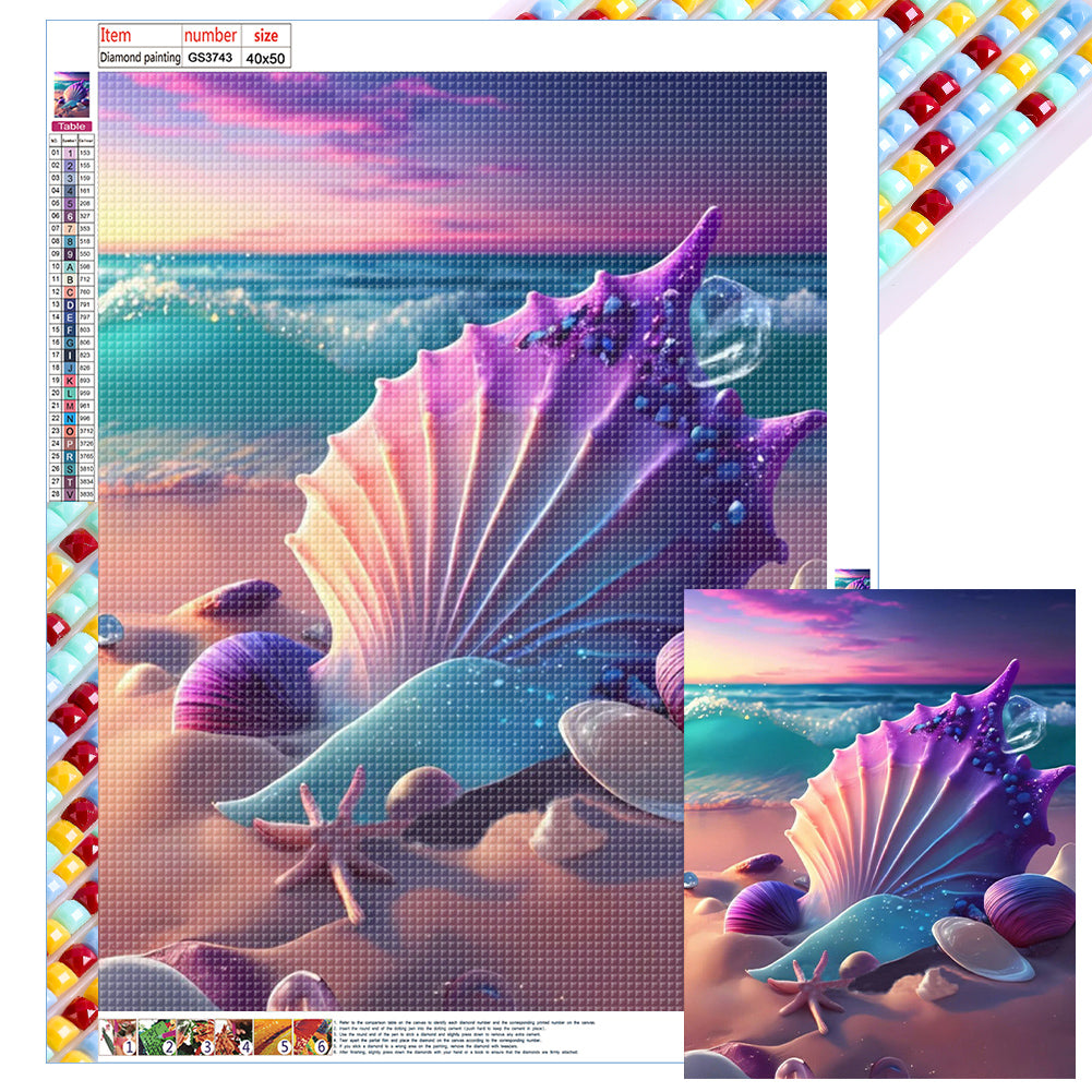Seaside Shells - Square Drill Diamond Painting 40*50CM