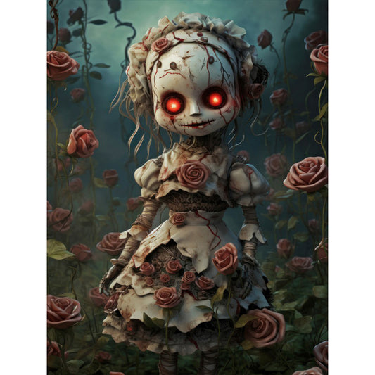 Halloween Skull Doll - Full Round Drill Diamond Painting 30*40CM