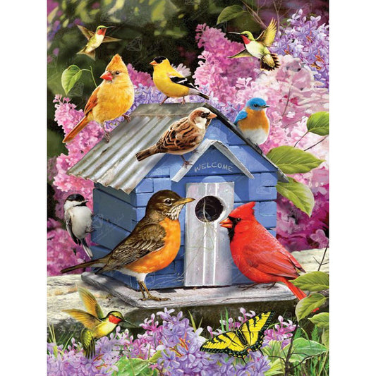 Cardinal Bluebird - Full Round Drill Diamond Painting 30*40CM