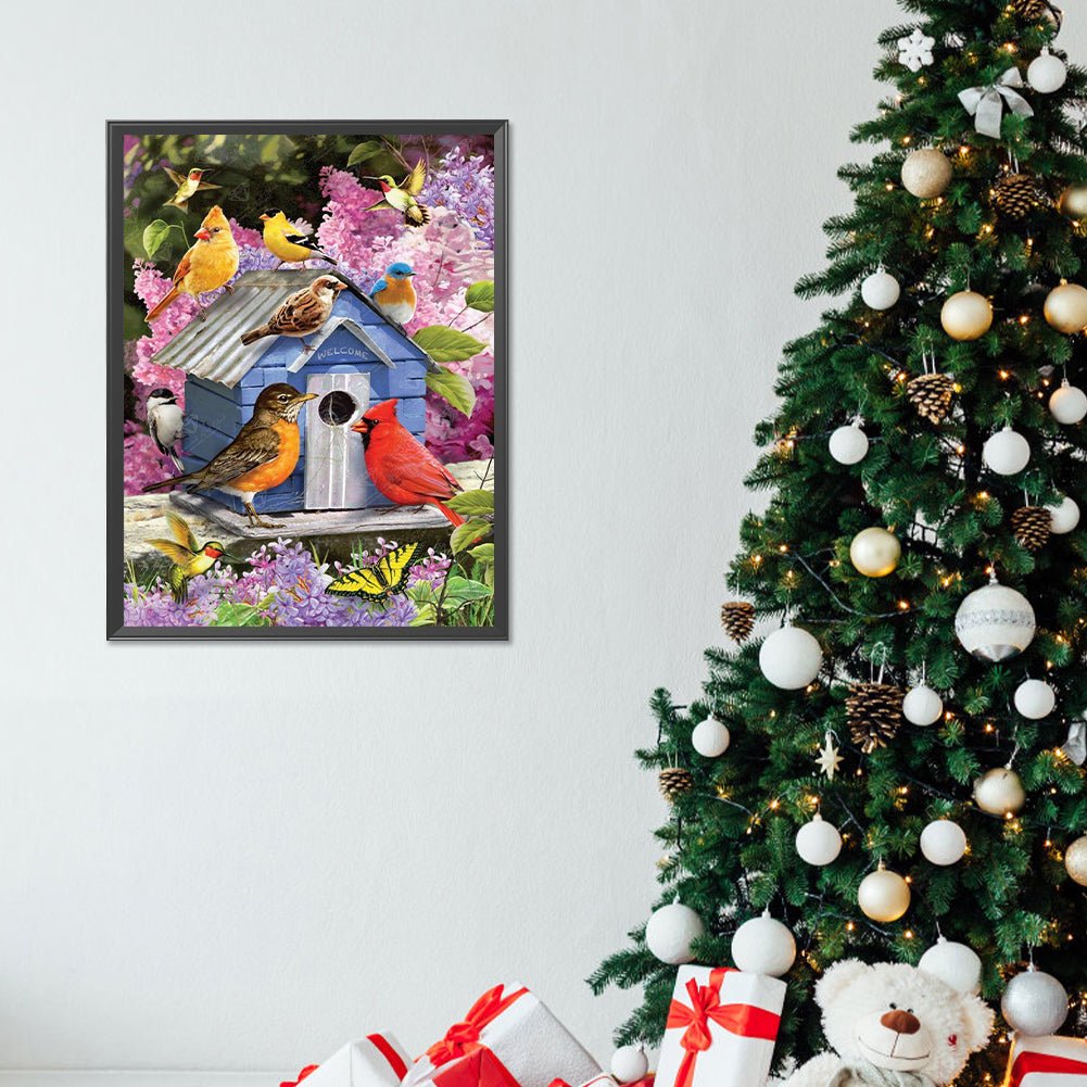 Cardinal Bluebird - Full Round Drill Diamond Painting 30*40CM