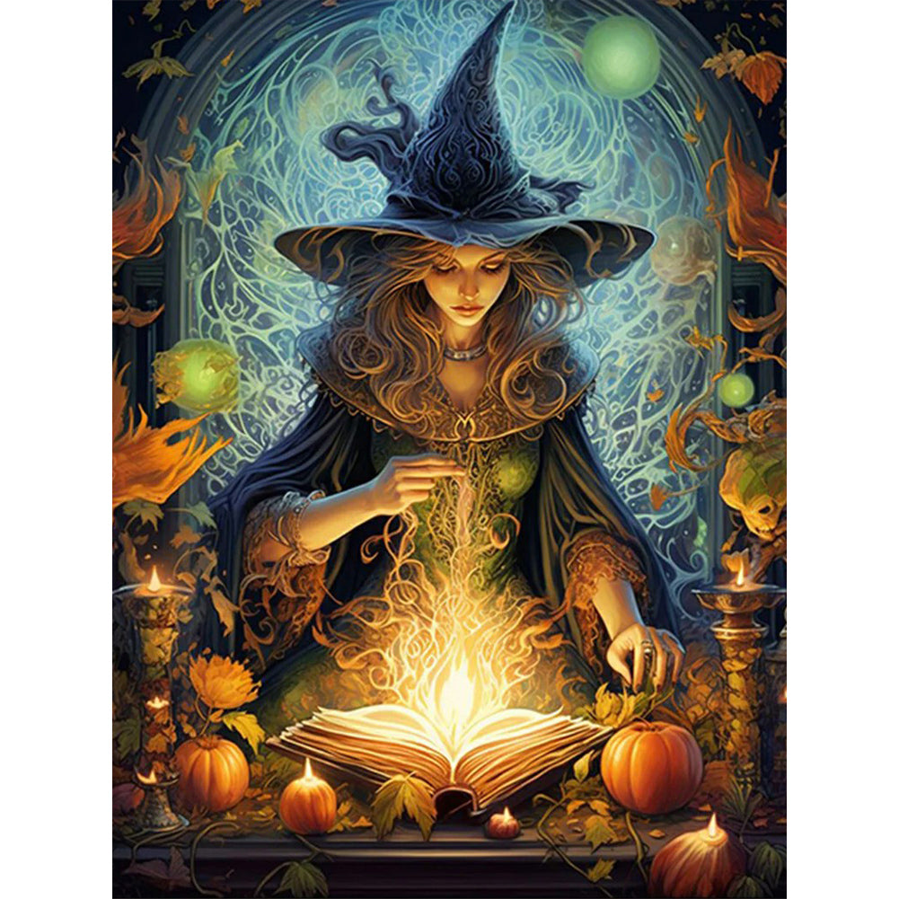 Halloween Witch - Full Round Drill Diamond Painting 30*40CM