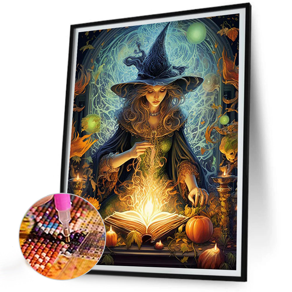 Halloween Witch - Full Round Drill Diamond Painting 30*40CM