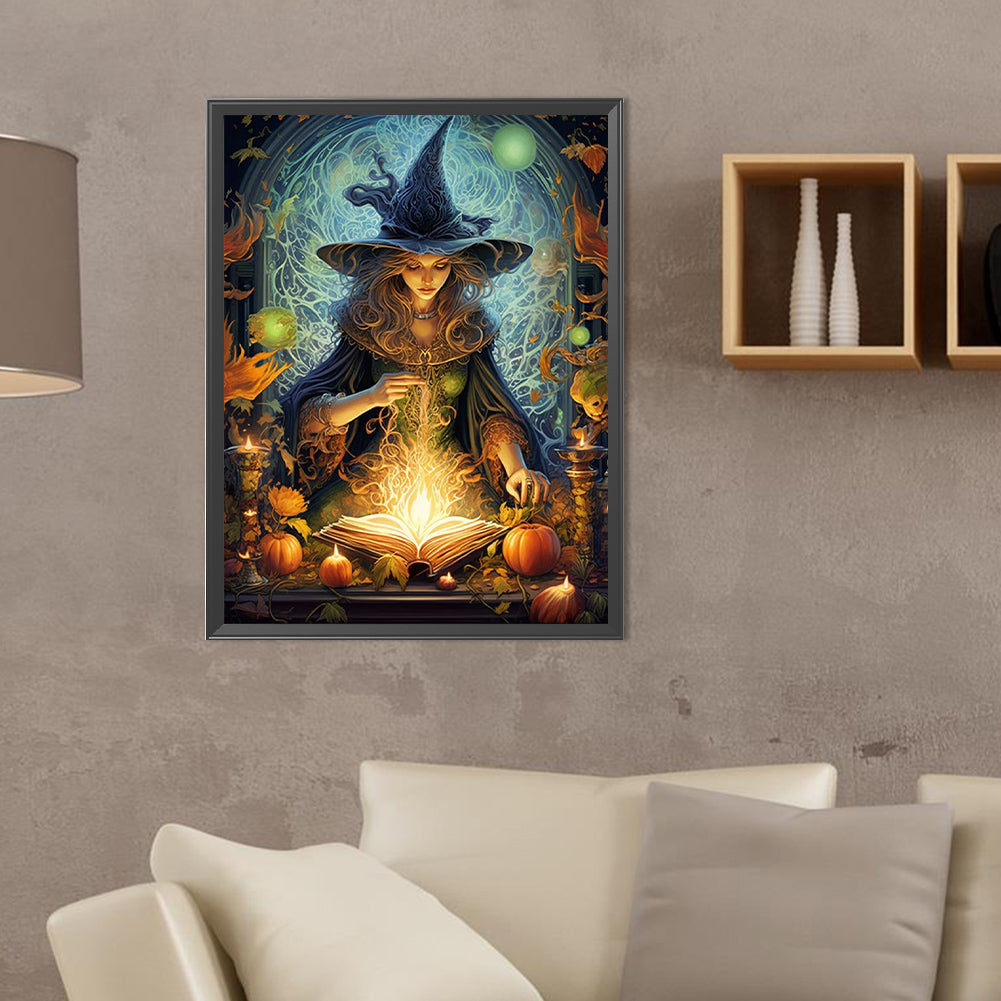 Halloween Witch - Full Round Drill Diamond Painting 30*40CM