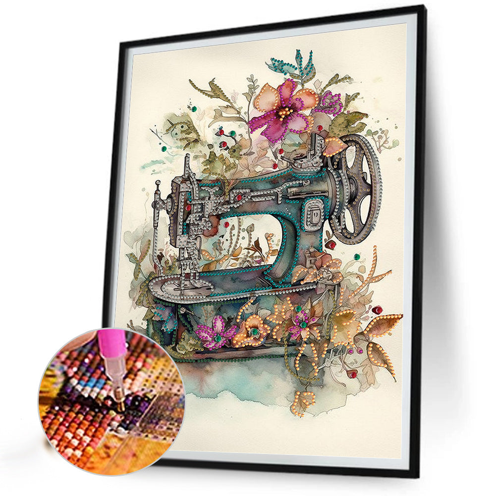 Sewing Machine - Special Shaped Drill Diamond Painting 30*40CM