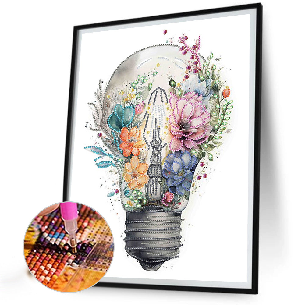 Light Bulb - Special Shaped Drill Diamond Painting 30*40CM