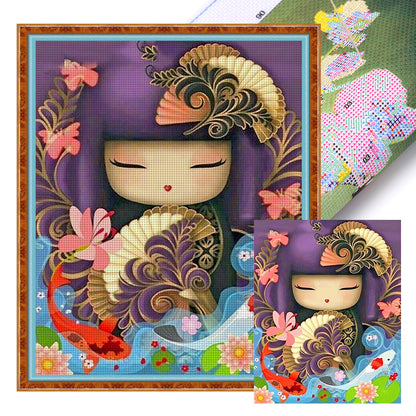 Japanese Girl - 11CT Stamped Cross Stitch 40*50CM