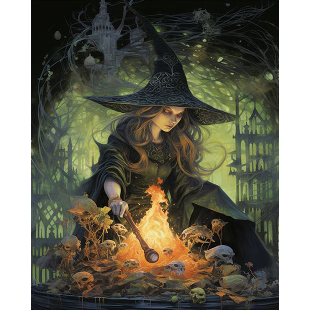 Witch - 11CT Stamped Cross Stitch 40*50CM