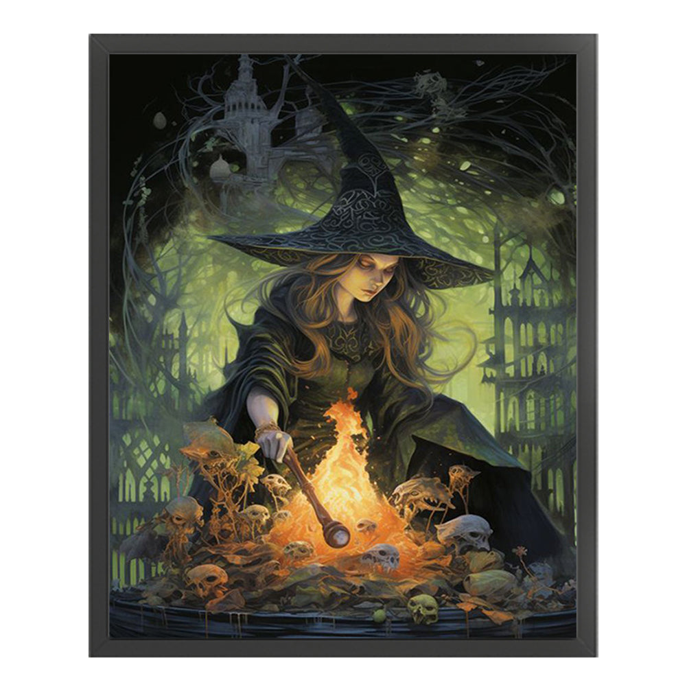 Witch - 11CT Stamped Cross Stitch 40*50CM