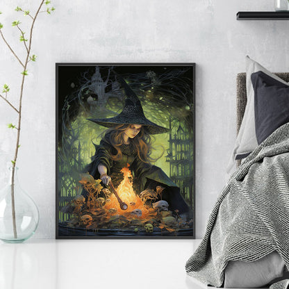 Witch - 11CT Stamped Cross Stitch 40*50CM