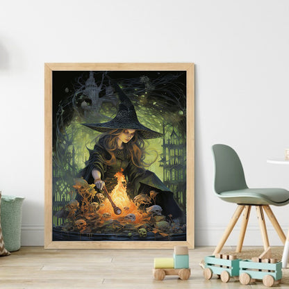 Witch - 11CT Stamped Cross Stitch 40*50CM