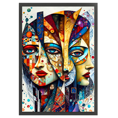 Abstract Painting - Human Face - 11CT Stamped Cross Stitch 40*60CM