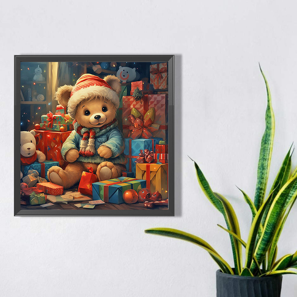 Gift Bear - Full Round Drill Diamond Painting 40*40CM