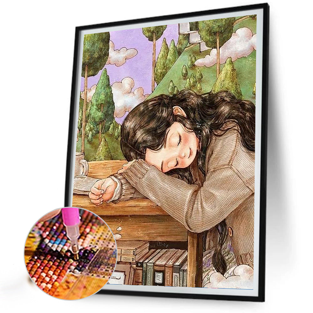 Sleeping Girl - Full Round Drill Diamond Painting 40*50CM