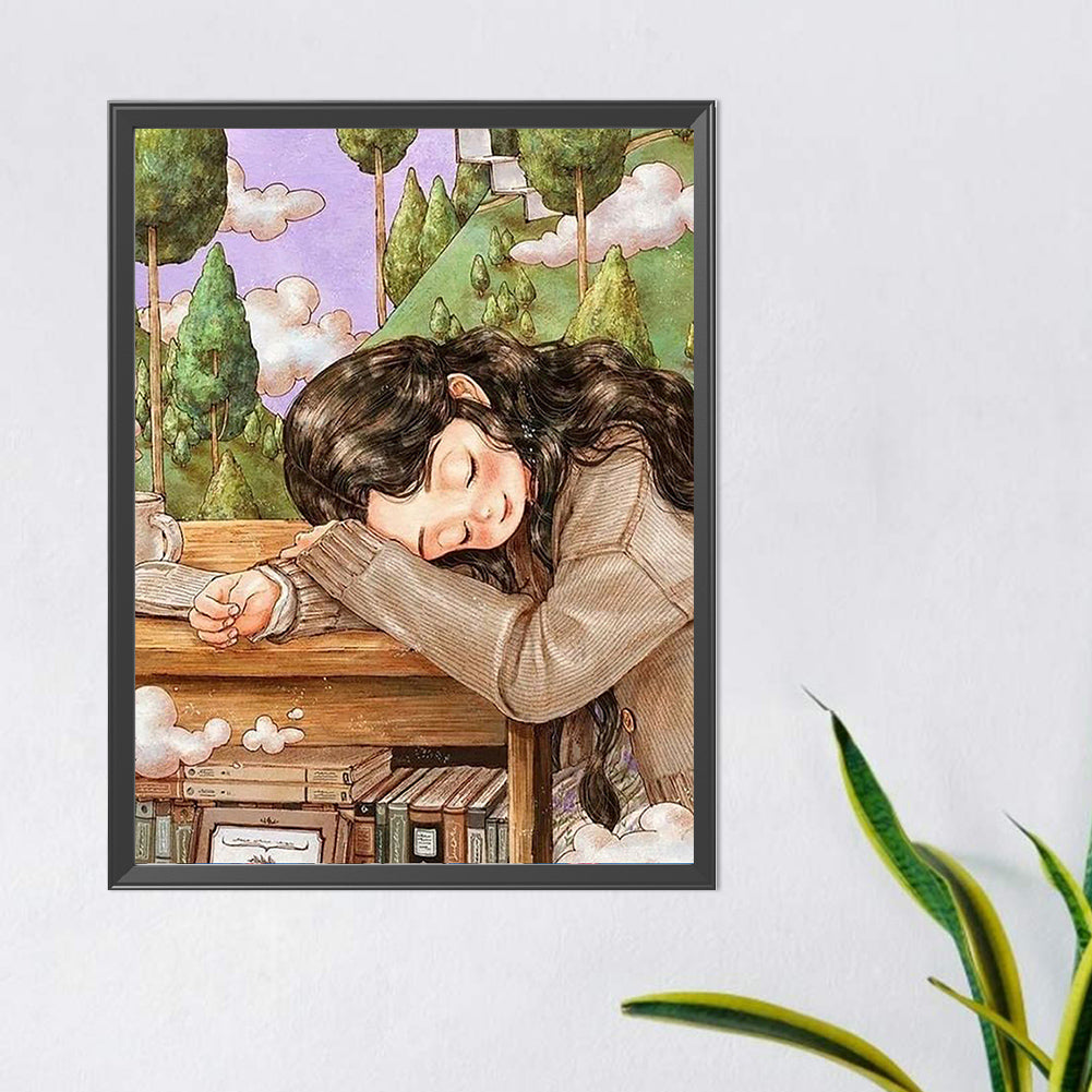 Sleeping Girl - Full Round Drill Diamond Painting 40*50CM