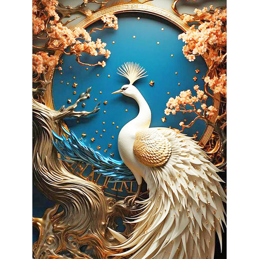 Divine Bird Peacock - Full Round Drill Diamond Painting 30*40CM
