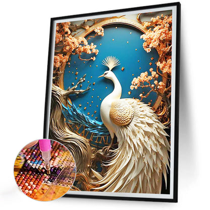 Divine Bird Peacock - Full Round Drill Diamond Painting 30*40CM