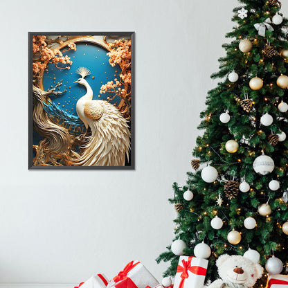 Divine Bird Peacock - Full Round Drill Diamond Painting 30*40CM