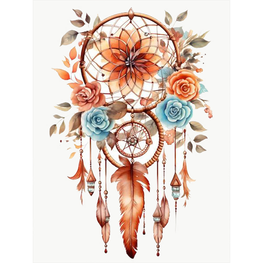 Red Dream Catcher - Full Round Drill Diamond Painting 30*40CM