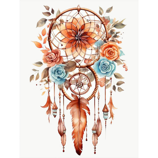 Red Dream Catcher - Full Round Drill Diamond Painting 30*40CM