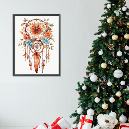 Red Dream Catcher - Full Round Drill Diamond Painting 30*40CM
