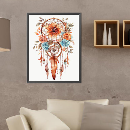 Red Dream Catcher - Full Round Drill Diamond Painting 30*40CM