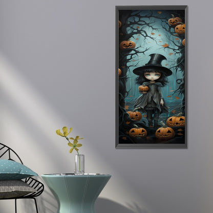 Halloween Forest Little Witch - Full Round Drill Diamond Painting 30*70CM