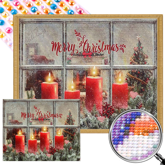 Christmas Candles - Full AB Dril Round Diamond Painting 50*40CM