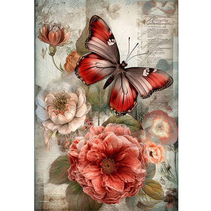 Rose Butterfly - 11CT Stamped Cross Stitch 40*60CM