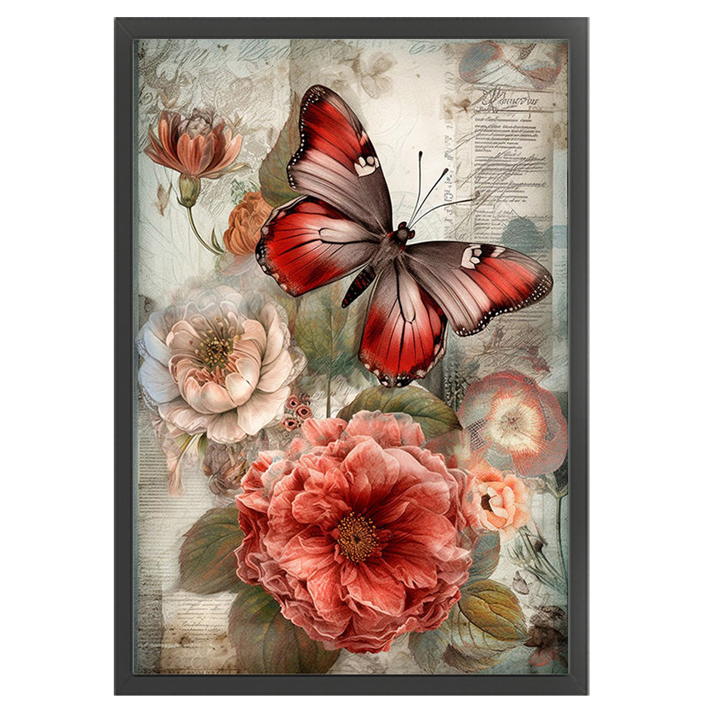 Rose Butterfly - 11CT Stamped Cross Stitch 40*60CM