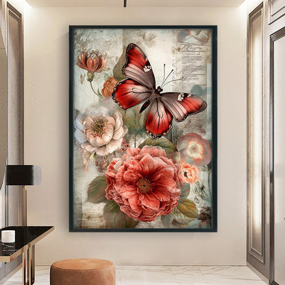 Rose Butterfly - 11CT Stamped Cross Stitch 40*60CM