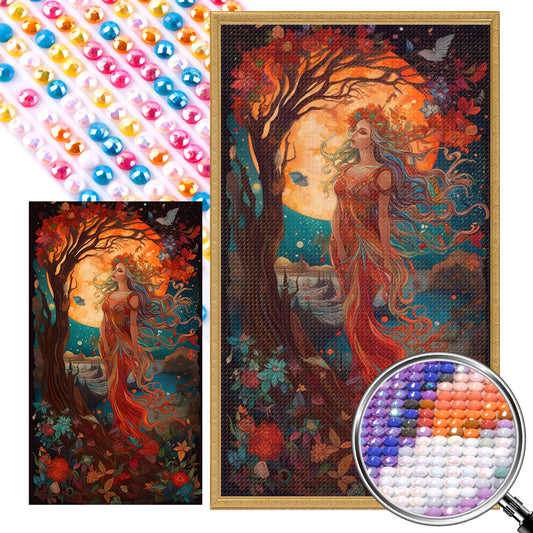 Beauty Under The Moon - Full AB Dril Round Diamond Painting 40*70CM