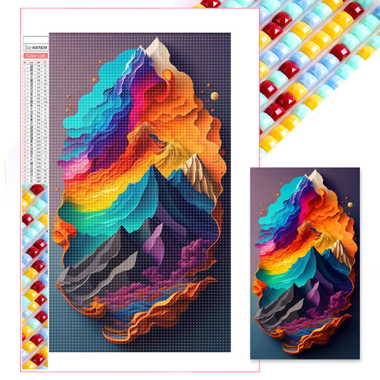 Rainbow Hills Paper Drawing - Full Square Drill Diamond Painting 40*70CM