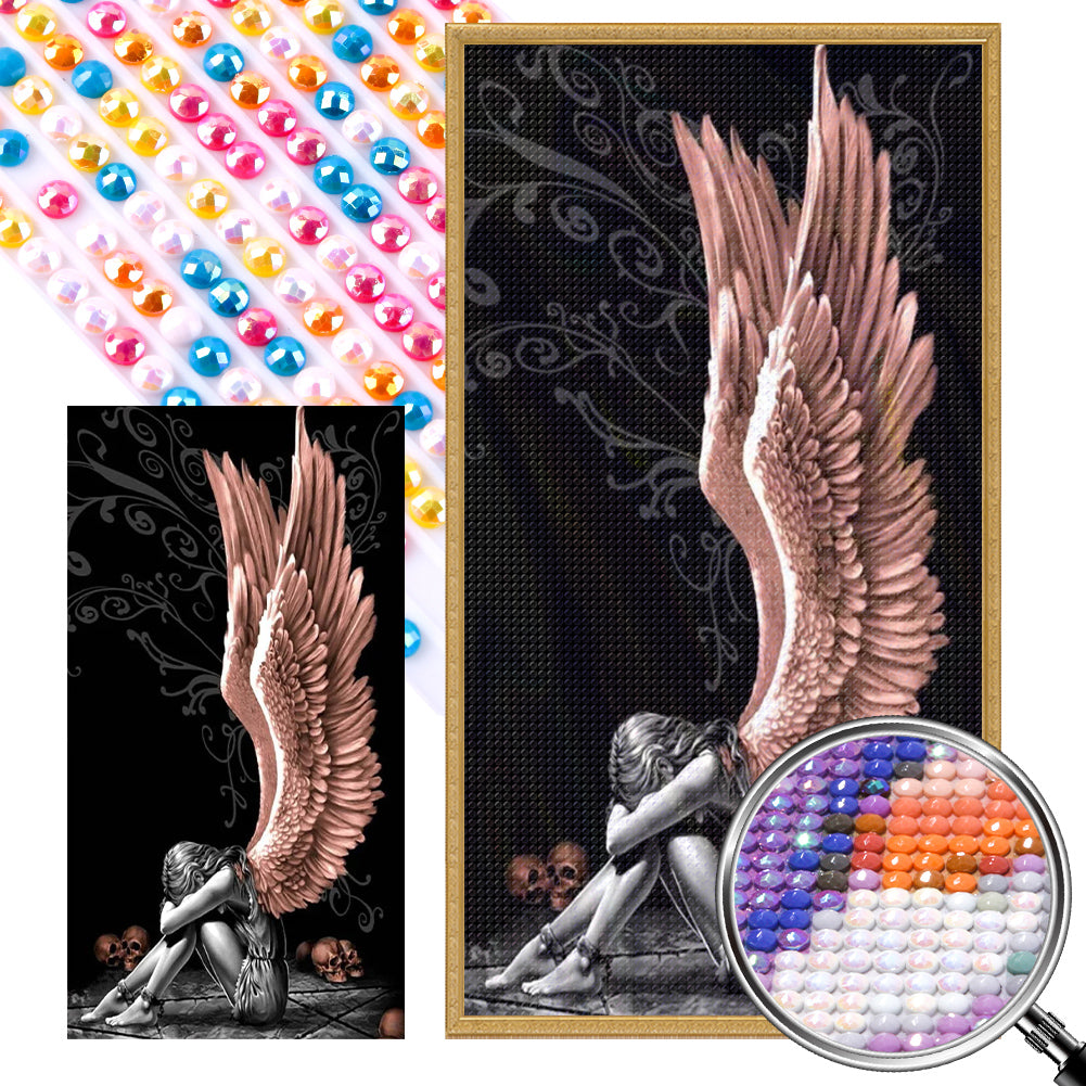 Injured Angel Girl - Full AB Dril Round Diamond Painting 40*75CM