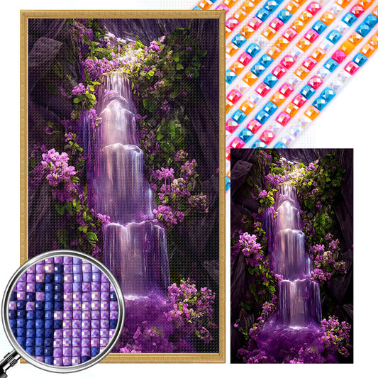 Purple Waterfall - Full AB Dril Square Diamond Painting 40*70CM